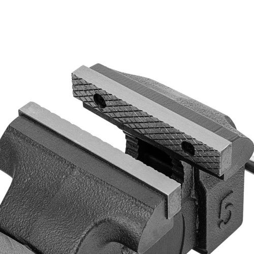 Тиски слесарные BVH-125, 125 мм, поворотные, стальная направляющая, с наковальней //Denzel-Tehinstrument