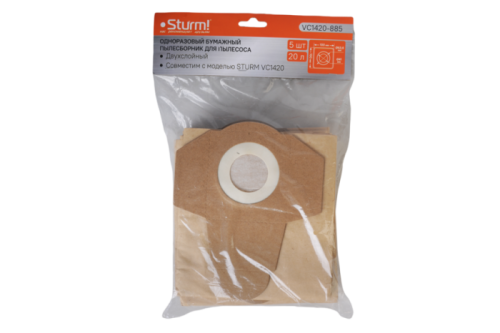 Бумажные мешки для пылесосов 20л  Sturm, 5шт/уп-Tehinstrument