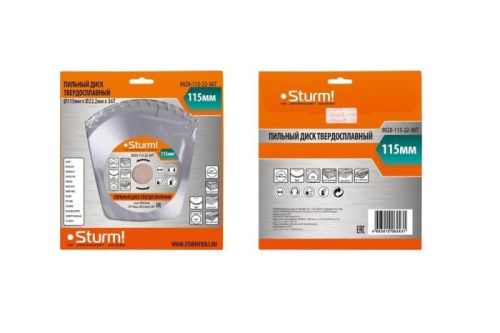 Пильный диск, размер 115x22x36 зубьев, твердосплавные напайки  Sturm-Tehinstrument
