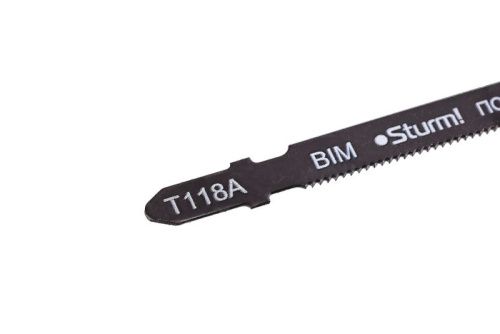 Пилки для лобзика по металлу T118A, 5 шт, 76х51мм, шаг зуба 1,2мм, прямолинейный чистый рез, BIM,  Sturm-Tehinstrument