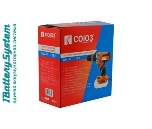 Аккумуляторный шуруповерт СОЮЗ ДШС-181-Tehinstrument