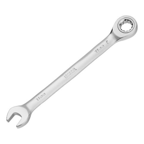 Ключ комбинированный трещоточный, 11 мм, CrV, матовый хром Denzel-Tehinstrument