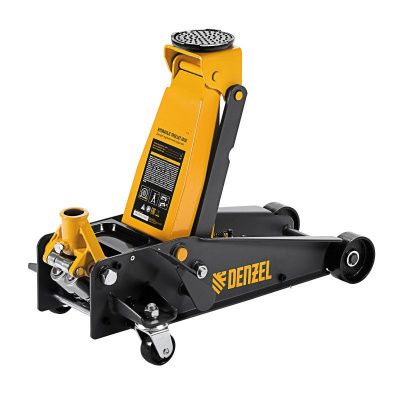 Домкрат гидравлический подкатной 3 т, с фиксатором, быстрый подъем, 135-480 мм, профессиональный Denzel-Tehinstrument