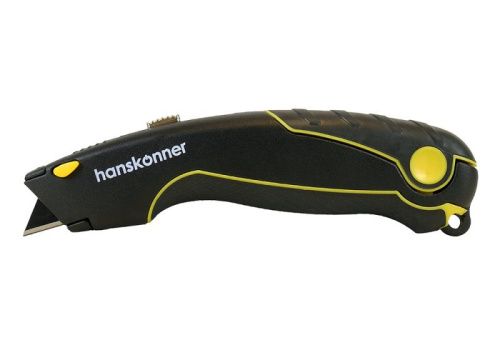 Нож строительный, трапециевидное лезвие, 4 доп. лезвия, SK2 сталь, Hanskonner-Tehinstrument