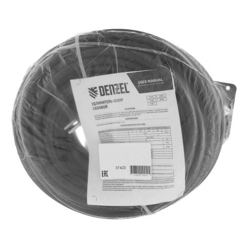 Удлинитель-шнур силовой Denzel Top Series, КГТТ, 20м, 3 розетки, 3 x 2,5 мм, 3 м-Tehinstrument