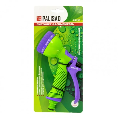 Пистолет-распылитель, 8 режимов полива, эргономичная рукоятка Palisad-Tehinstrument