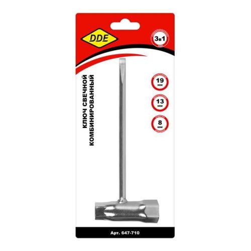 Ключ свечной комбинированный DDE 13*19мм-Tehinstrument