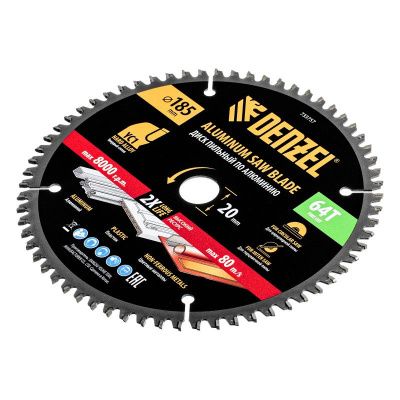 Пильный диск по алюминию ф185 х 20 мм, 64 зубьев Denzel-Tehinstrument