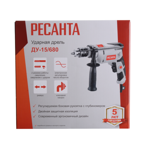 Дрель ударная Ресанта ДУ-15/680-Tehinstrument