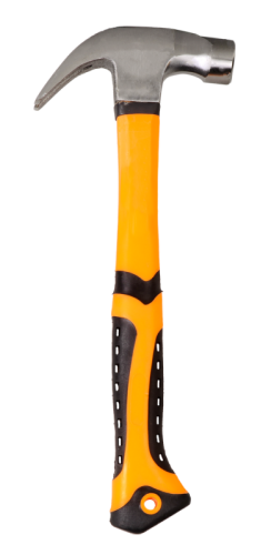 Молоток-гвоздодёр, 450гр., фиберглассовая двухкомпонентная ручка, с магнитом, Вихрь-Tehinstrument