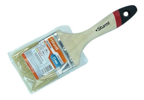 Кисть плоская "Euro" 3" (75 мм), натуральная щетина  Sturm-Tehinstrument