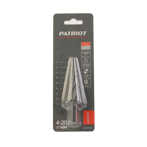 Сверло по металлу ступенчатое (4-20 мм, шаг 2 мм), PATRIOT-Tehinstrument