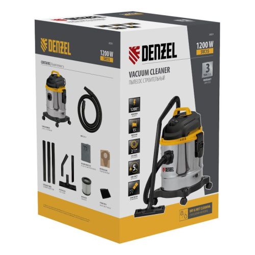 Пылесос строительный Denzel SVC15-Tehinstrument