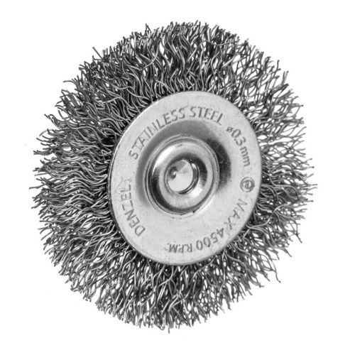 Набор щеток для дрели, 1 Плоская 50мм, 2 Чашки 25-50мм, шпилька, нерж. вит. проволока Denzel-Tehinstrument