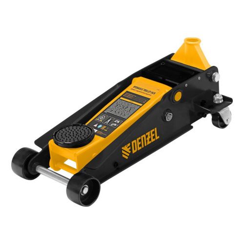 Домкрат гидравлический подкатной 3 т, с фиксатором, быстрый подъем, 135-480 мм, профессиональный Denzel-Tehinstrument