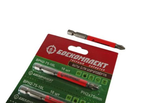 Биты PH2x75мм, сталь S2, 10шт ЛЕНТА, БОЕКОМПЛЕКТ-Tehinstrument