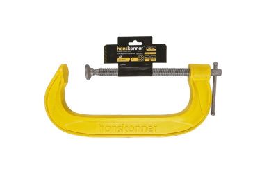 Струбцина G-образная, 250 мм / 10", чугун, оксидированный винт, hanskonner-Tehinstrument