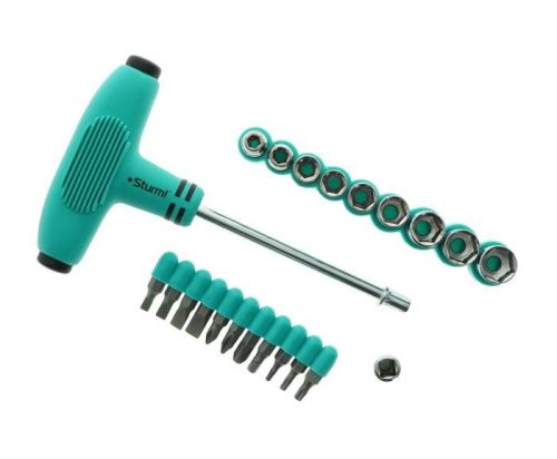 Отвертка с насадками, 21 предмет, Т-образная ручка, магнитный наконечник, CrV  Sturm-Tehinstrument