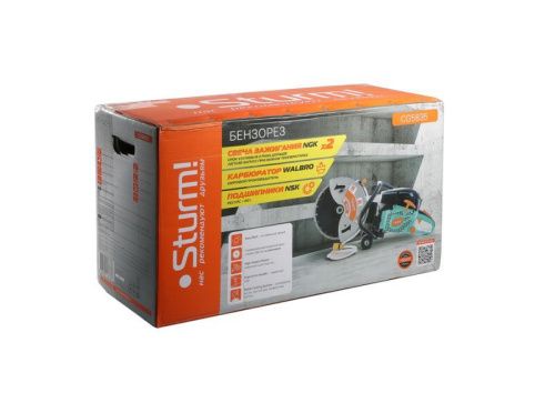 Бензорез  Sturm CG5835 2,6кВт/3,5л.с, двигатель 58см3, диск 350мм, карбюратор WALBRO-Tehinstrument