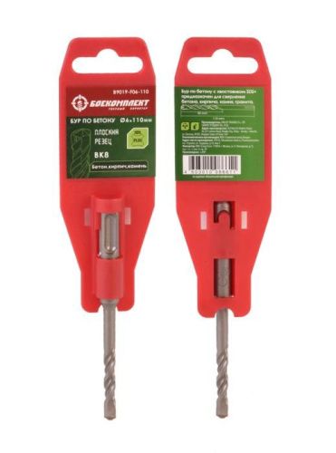 Бур SDS+ 06х110 плоский резец ВК8 спираль S4 БОЕКОМПЛЕКТ-Tehinstrument