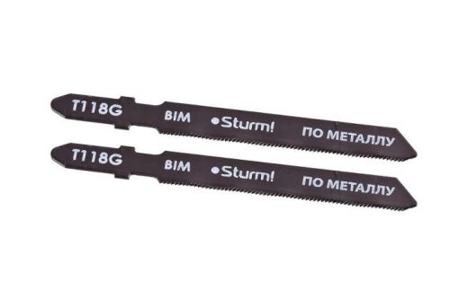 Пилки для лобзика по металлу T118G, 2 шт, 76х51мм, шаг зуба 0,8мм, тонкий прямой рез, HSS,  Sturm-Tehinstrument