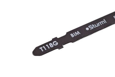 Пилки для лобзика по металлу T118G, 5 шт, 76х51мм, шаг зуба 0,8мм, тонкий прямой рез, HSS,  Sturm-Tehinstrument