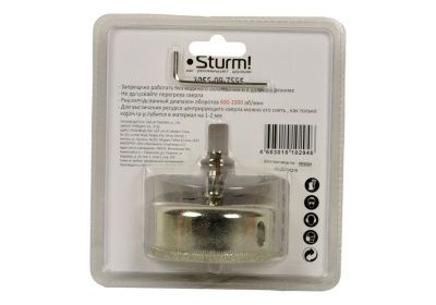 Коронка алмазн. По керам. Плитке и стеклу 75 х 55 мм,  с центрир. Сверл.  Sturm-Tehinstrument