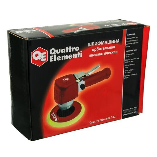 Шлифмашина пневматическая QUATTRO ELEMENTI орбитальная, 150 мм 10000 об/мин, крепление Vel 10000 об/мин, крепление Velcro, разъем EURO-Tehinstrument