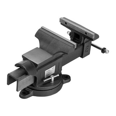 Тиски слесарные BVH-200, 200 мм, поворотные, стальная направляющая, с наковальней //Denzel-Tehinstrument