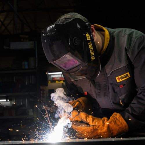 Щиток защитный лицевой (маска сварщика) F4, см. окно 90х35, DIN4/9-13// Denzel-Tehinstrument