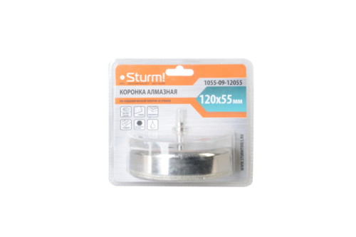 Коронка алмазн. По керам. Плитке и стеклу 120 x 55 мм,  с центрир. Сверл.  Sturm-Tehinstrument