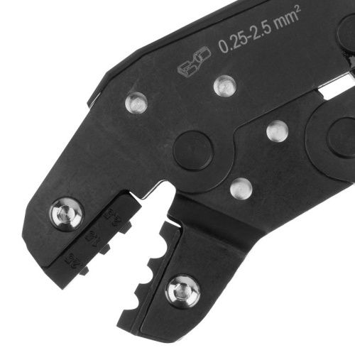 Клещи для обжима неизолированных наконечников НК и НВ, разъемов РП, 0,25 - 2,5 мм2 Denzel-Tehinstrument