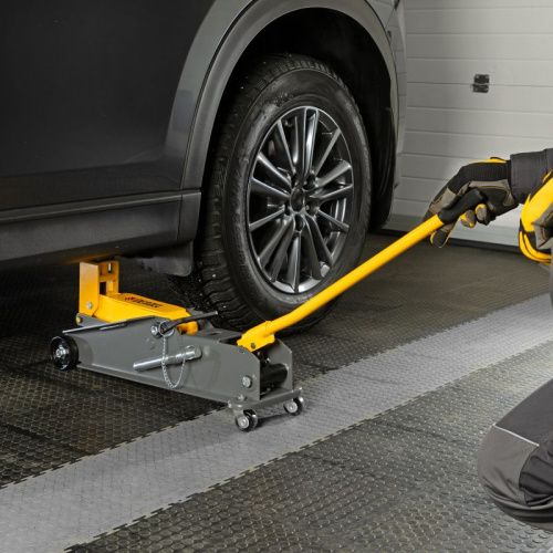 Домкрат гидравлический подкатной с фиксатором, 3 т, 150-532 мм, SUV/ Denzel-Tehinstrument