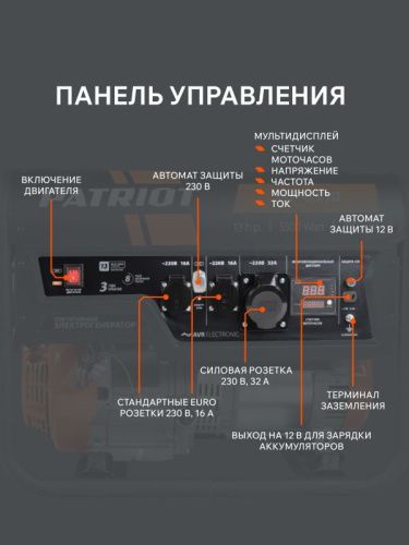 Генератор бензиновый Patriot GP 6510-Tehinstrument