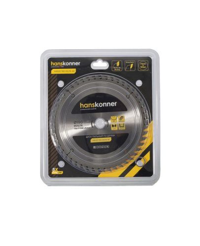 Пильный диск по дереву 190x20/16мм, 48 зубьев, Hanskonner-Tehinstrument