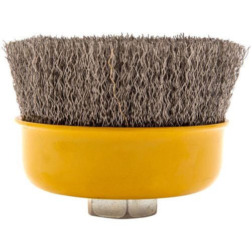 Щетка для УШМ, 100 мм, "Чашка", витая нержавеющая проволока 0.3 мм, М14 Denzel-Tehinstrument