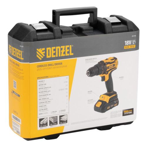 Дрель-шуруповерт аккумуляторная, бесщет. Denzel BLDL-18-02-Tehinstrument