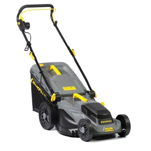 Газонокосилка эл. CHAMPION EM4318 (1,8 кВт пласт.+ткань травосб. 52л ширина 430мм 30-75мм, 12,9кг)-Tehinstrument