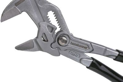 Клещи-переставные, 175мм, кнопочный шарнир, без засечек на губках, Hanskonner-Tehinstrument