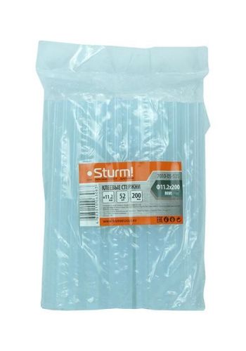 Клеевые стержни для пистолета, 11х200мм, 52 шт, прозрачные,  Sturm-Tehinstrument