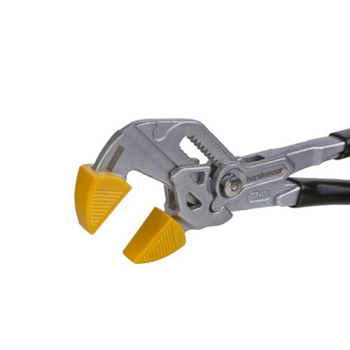 Клещи-переставные, 175мм, кнопочный шарнир, без засечек на губках, Hanskonner-Tehinstrument