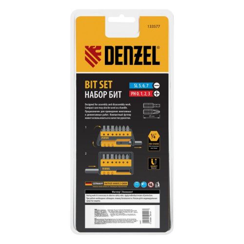 Набор бит с магнитным держателем Denzel S2, 8 шт -Tehinstrument