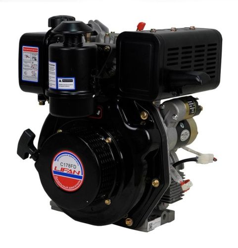 Двигатель Lifan Diesel 178FD, вал ?25мм, катушка 6 Ампер-Tehinstrument