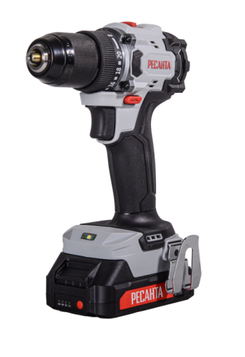 Дрель-шуруповерт аккумуляторная Ресанта ДА-20-2ЛК-БП (бесщеточный двигатель)-Tehinstrument