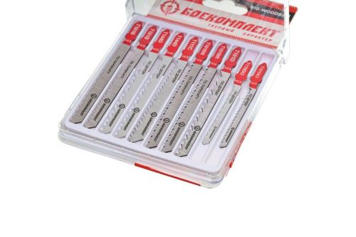 Набор пилок для лобзика по дереву, 10 шт, T119BO, T111C, T101D, T101AO, T101B, T144D, T101BR, HCS, БОЕКОМПЛЕКТ-Tehinstrument