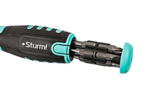 Отвертка реверсивная, автоматический битодержатель, 12 в 1 CrV  Sturm-Tehinstrument