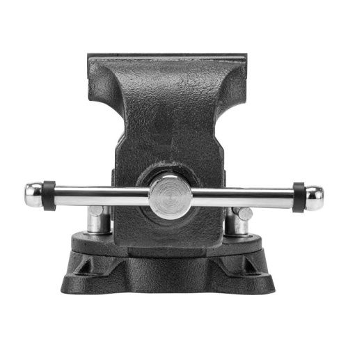 Тиски слесарные BVH-100, 100 мм, поворотные, стальная направляющая, с наковальней //Denzel-Tehinstrument