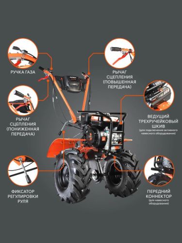 Мотоблок бензиновый Patriot УРАЛ с колесами Extreme-Tehinstrument