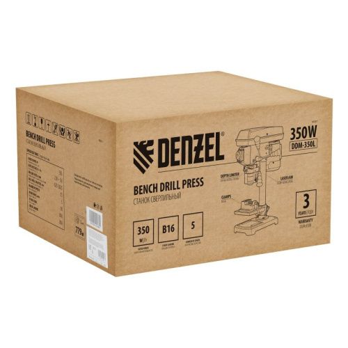 Станок сверлильный DDM-350L, 350 Вт, 13 мм, 5 ск., лазер, настольный Denzel-Tehinstrument
