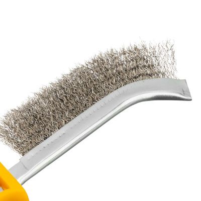 Щетка металлическая с пластмассовой ручкой, нержавеющая проволока DENZEL-Tehinstrument
